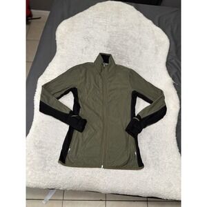 Icebreaker Women's Descender Green Black Full Zip Wool Blend Jacket Size Medium